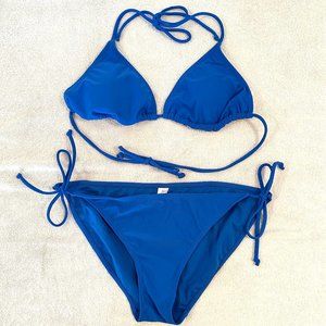 No Boundaries Blue Juniors String Bikini, Size L (11-13)